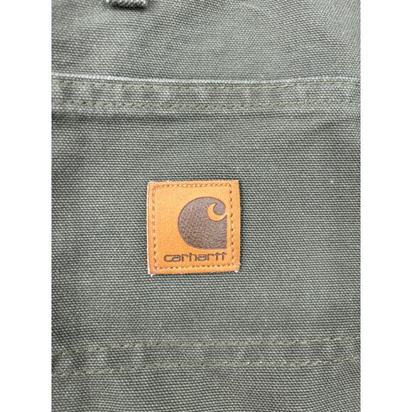 Carhartt Carpenter Pants Duck Canvas Dungaree Fit Mens 38 x 32 Green Workwear - Picture 7 of 9